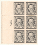 7c black Washington block of six