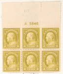 8c olive bister Franklin block of six