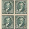 $5 dark green Marshall proof block of four