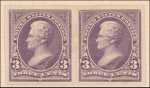 3c purple Jackson proof horizontal pair