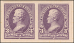 3c purple Jackson proof horizontal pair