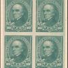 10c dark green Webster proof block of four