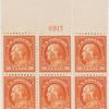 30c orange red Franklin block of six
