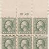 1c gray green Washington block of six