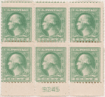 1c gray green Washington block of six