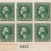 1c gray green Washington block of six
