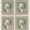 1c gray green Washington block of four