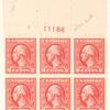 2c carmine Washington block of six