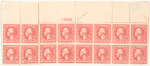 2c carmine Washington block of sixteen