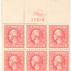 2c carmine Washington block of six