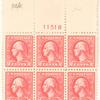 2c carmine Washington block of six