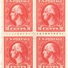 2c carmine Washington block of four