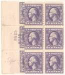 3c violet Washington block of six