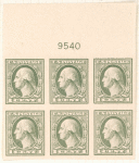 1c green Washington block of six
