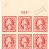 2c carmine rose Washington block of six