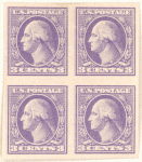 3c violet Washington block of four