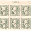 1c gray green Washington block of six