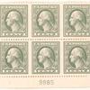 1c gray green Washington block of six