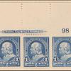 1c blue Franklin strip of three