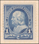 1c blue Franklin single