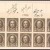 1 1/2c olive brown Nathan Hale block of twenty