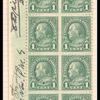 1c deep green Franklin block of twenty