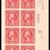 2c carmine Washington block of twenty