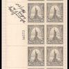 15c gray Statue of Liberty block of twenty