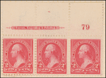 2c carmine Washington strip of three