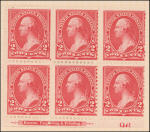 2c carmine Washington block of six