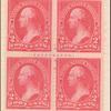 2c carmine Washington block of four
