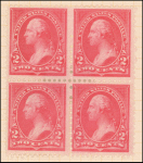 2c carmine Washington block of four