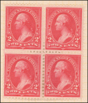 2c carmine Washington block of four
