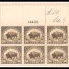 30c olive brown American Buffalo block of twenty