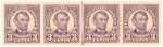 3c violet Abraham Lincoln strip of four