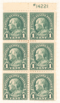 1c deep green Franklin booklet pane of six