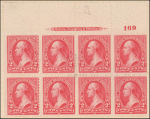 2c carmine Washington block of eight