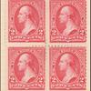 2c carmine Washington block of four