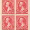2c carmine Washington block of four