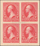 2c carmine Washington block of four