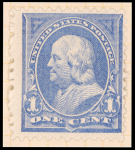 1c ultramarine Franklin single