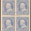 1c ultramarine Franklin block of four