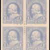 1c ultramarine Franklin block of four