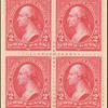 2c carmine Washington block of four