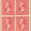 2c carmine Washington block of four