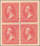 2c carmine Washington block of four