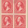 2c carmine Washington block of four