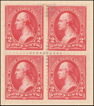 2c carmine Washington block of four