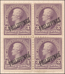 3c purple Jackson block of four