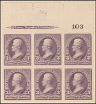 3c purple Jackson block of six